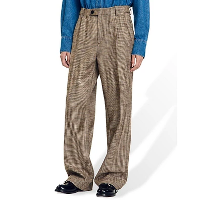 Jussieu Micro-Houndstooth Dress Pants