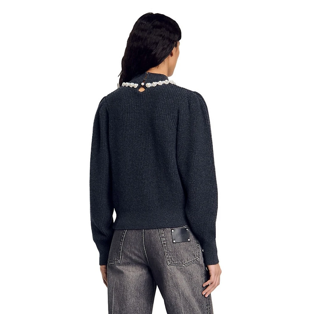 Lisa Beaded Wool & Cashmere Sweater