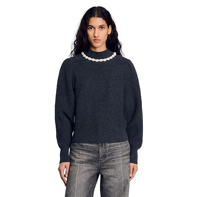 Lisa Beaded Wool & Cashmere Sweater