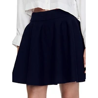 Catherine Wool-Blend Knit Mini Skater Skirt