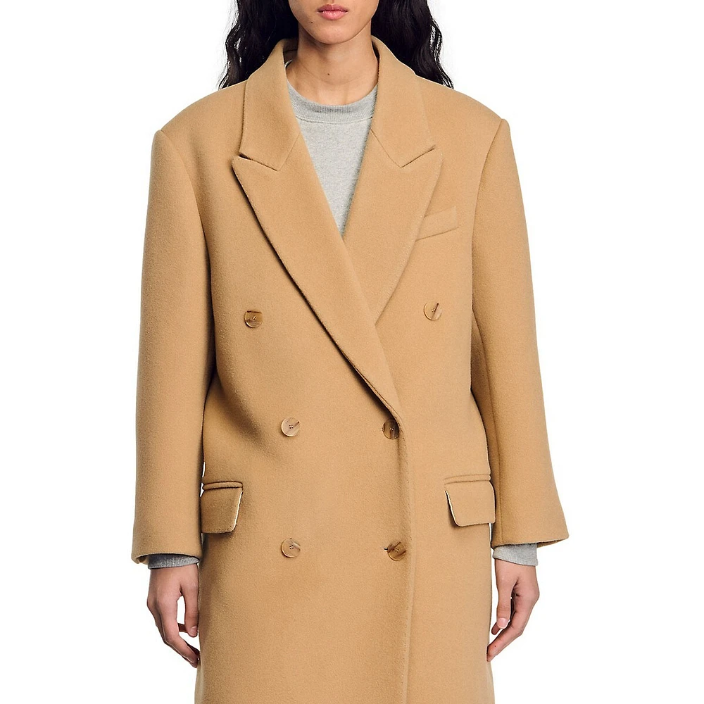 Automne Wool-Blend Double-Breasted Coat