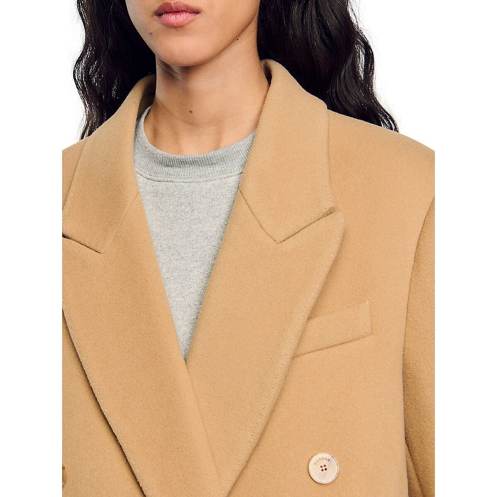 Automne Wool-Blend Double-Breasted Coat