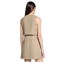 Penelope Layered-Effect Tweed Dress