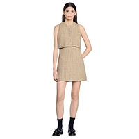 Penelope Layered-Effect Tweed Dress