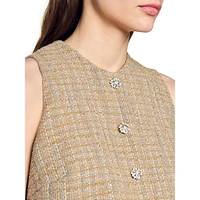 Penelope Layered-Effect Tweed Dress