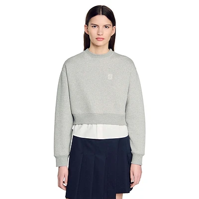 Meribel Shirt-Collar & Hem Layered Sweatshirt