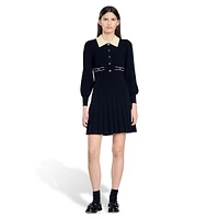 Lison Buttoned Knit Collar Dress