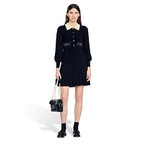 Lison Buttoned Knit Collar Dress