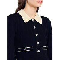 Lison Buttoned Knit Collar Dress