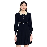 Lison Buttoned Knit Collar Dress