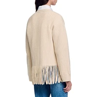 Zoe Wool & Cotton Fringed Cardigan