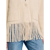 Zoe Wool & Cotton Fringed Cardigan