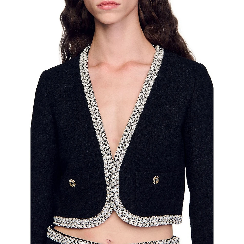 Vayene Embellished & Cropped Tweed Jacket