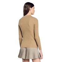 Merlini Rib-Knit Henley Sweater