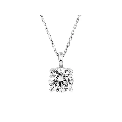 1.00 Carat Tw Laboratory-grown Diamond Solitaire Pendant In 14kt White Gold