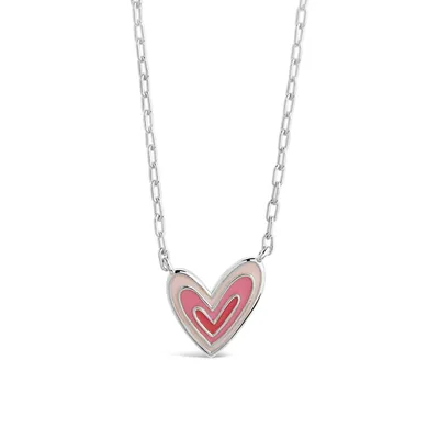 Amanda Enamel Heart Pendant Necklace Necklace Sterling Forever