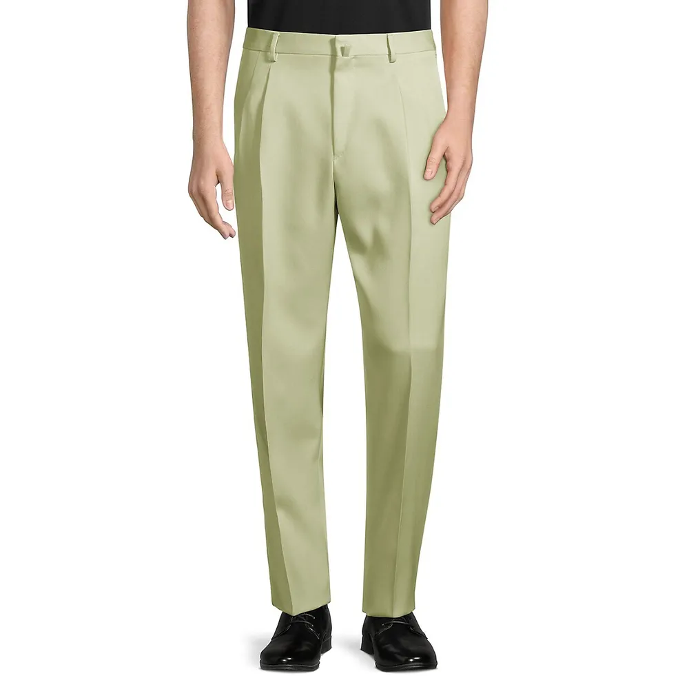 wool trousers with pleats and loops - Man