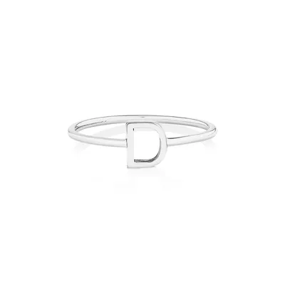 D Initial Ring In Sterling Silver
