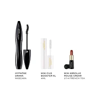Mascara Hypnôse Drama, base de mascara, rouge à lèvres Absolu + acide hyaluronique, 3 pièces, valeur de 62 $