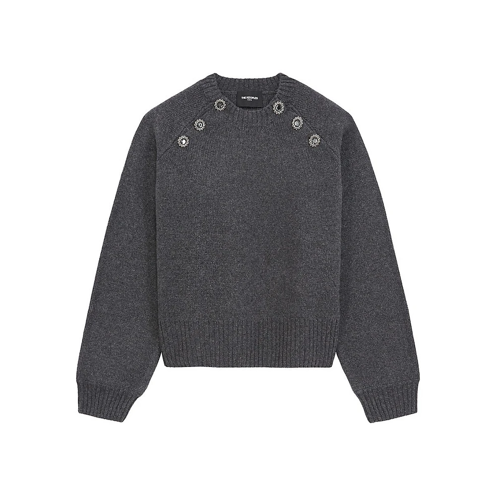 Jewelled Shoulder-Button Sweater