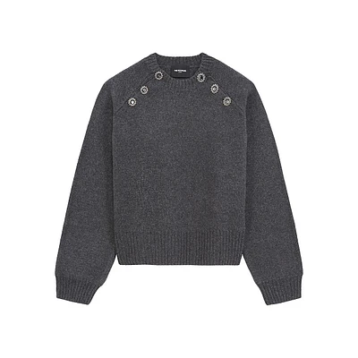 Jewelled Shoulder-Button Sweater