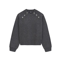 Jewelled Shoulder-Button Sweater