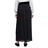 Pleated Chiffon Maxi Skirt