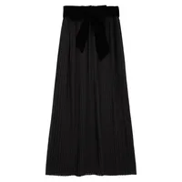 Pleated Chiffon Maxi Skirt