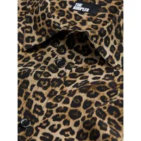 Leopard-Print Silk Shirt