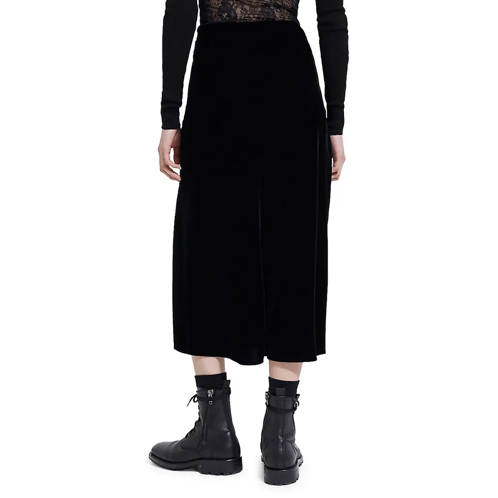 Velvet Midi Skirt