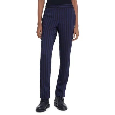 Taiana Stripes Straight-Leg Trousers