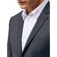 Slim-Fit Micro Houndstooth Wool Suit Jacket