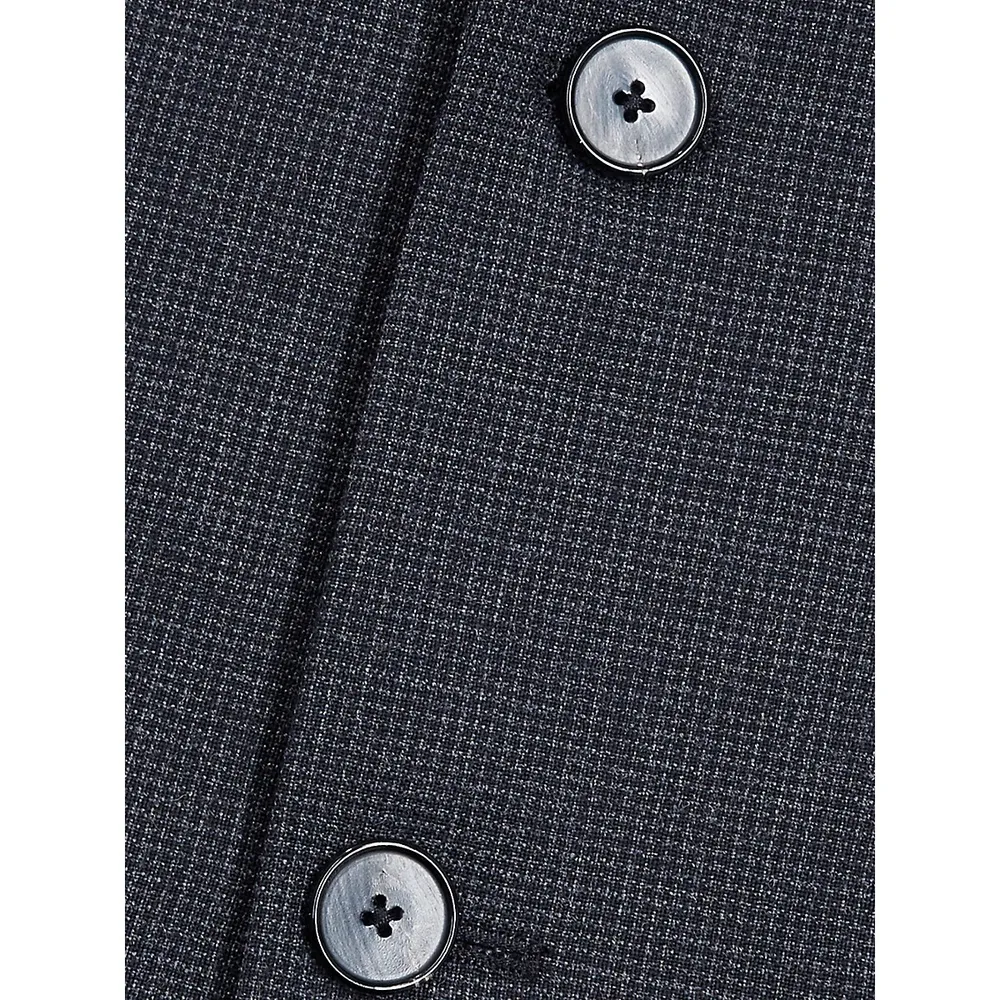 Slim-Fit Micro Houndstooth Wool Suit Jacket