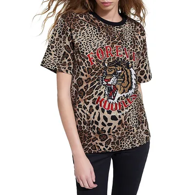 Leopard-Print Logo Graphic T-Shirt