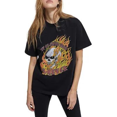 Skull & Flames Graphic T-Shirt