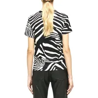 Zebra-Print Crewneck T-Shirt