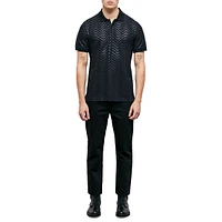 Slim-Fit Zig-Zag Print Polo Shirt