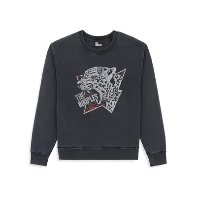 Tiger-Print Long-Sleeve Sweatshirt