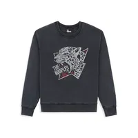Tiger-Print Long-Sleeve Sweatshirt