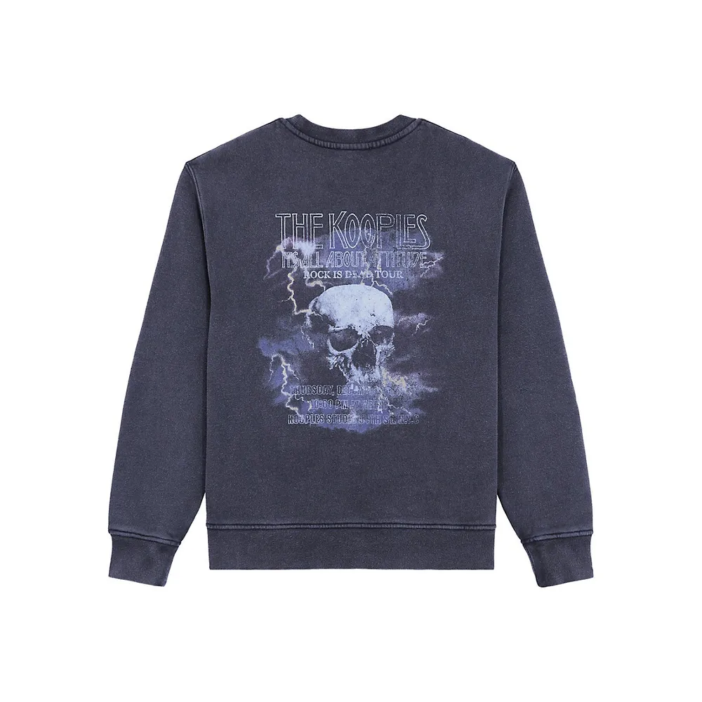 Rock Is Dead Tour Skull-Print Sweatshirt