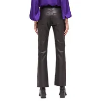 Studded Leather Flare Pants