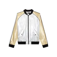 Two-Tone Metallic Bomber Jacket