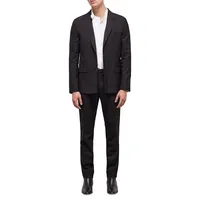 Slim-Fit Satin-Lapel Wool Suit Jacket