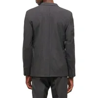 Tailored-Fit Houndstooh Wool Suit Jacket