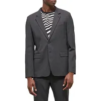 Tailored-Fit Houndstooh Wool Suit Jacket