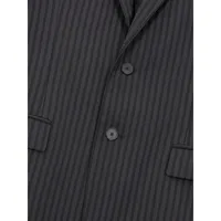 Striped Wool-Blend Suit Jacket