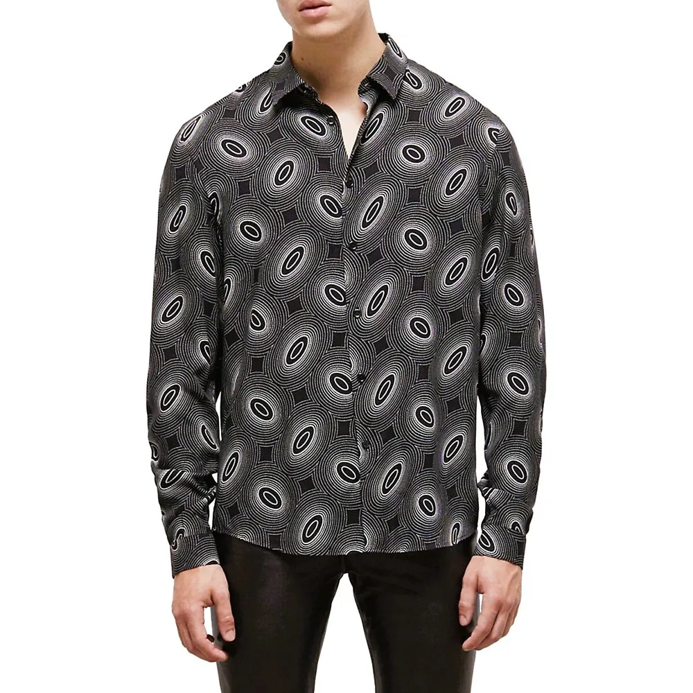 Galaxy-Print Long-Sleeve Shirt