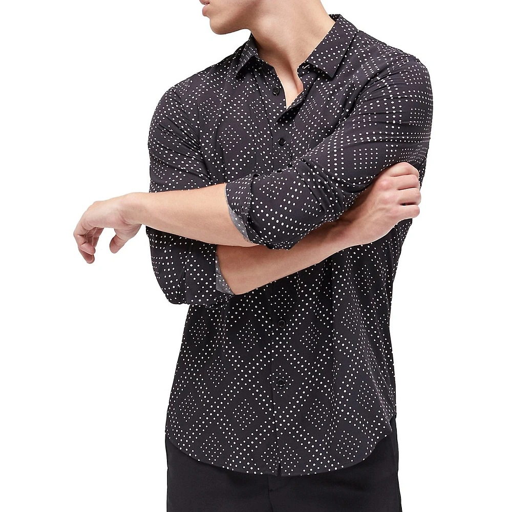 Loose-Fit Diamond-Print Shirt