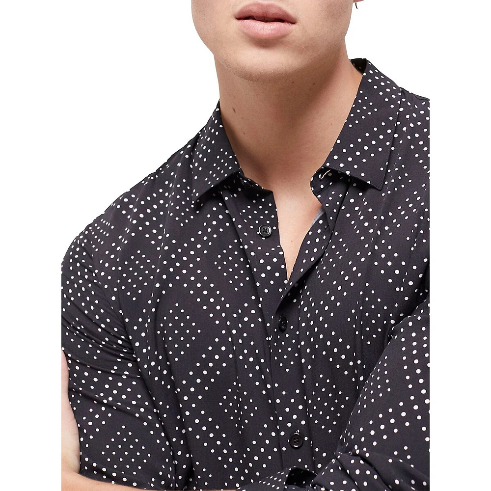 Loose-Fit Diamond-Print Shirt