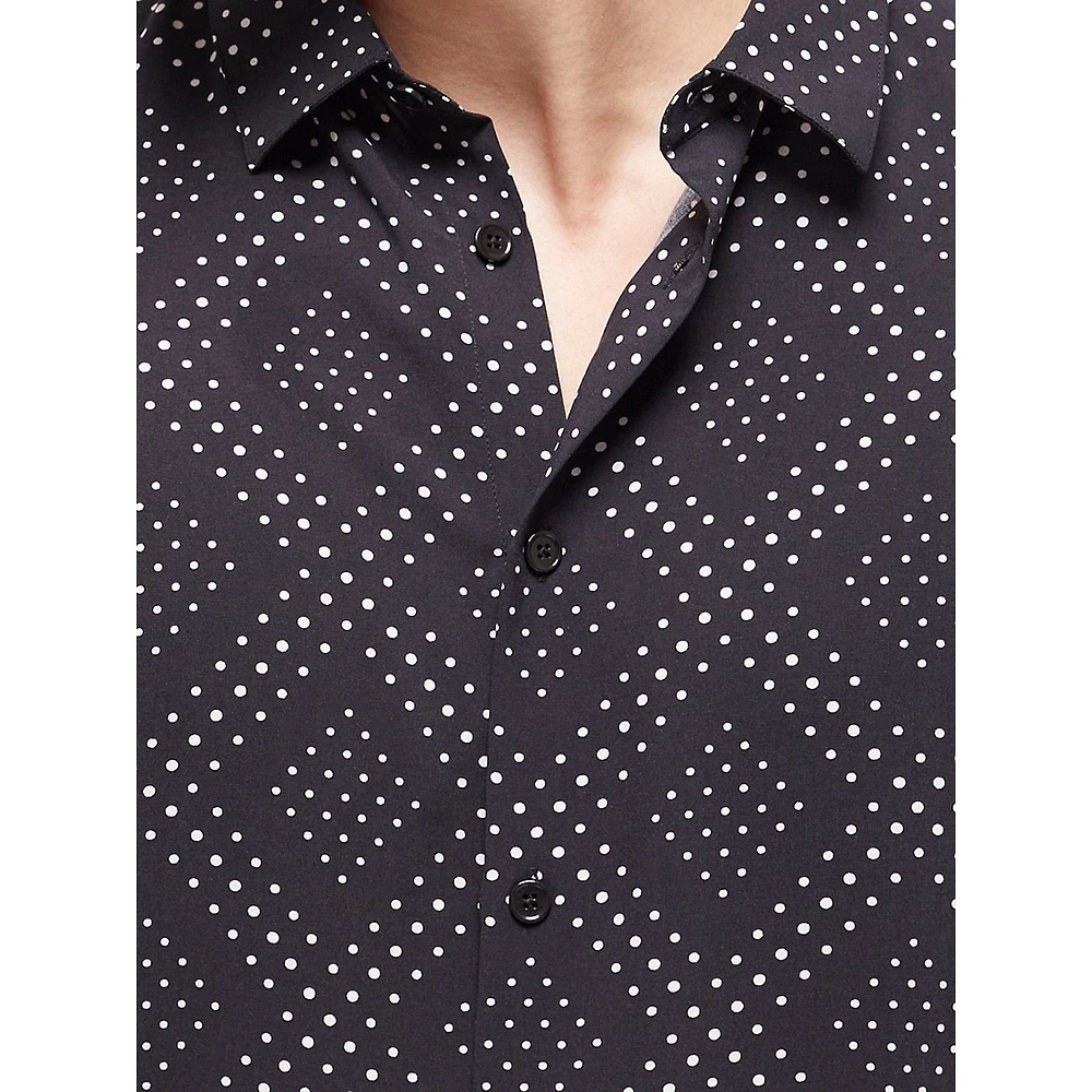 Loose-Fit Diamond-Print Shirt